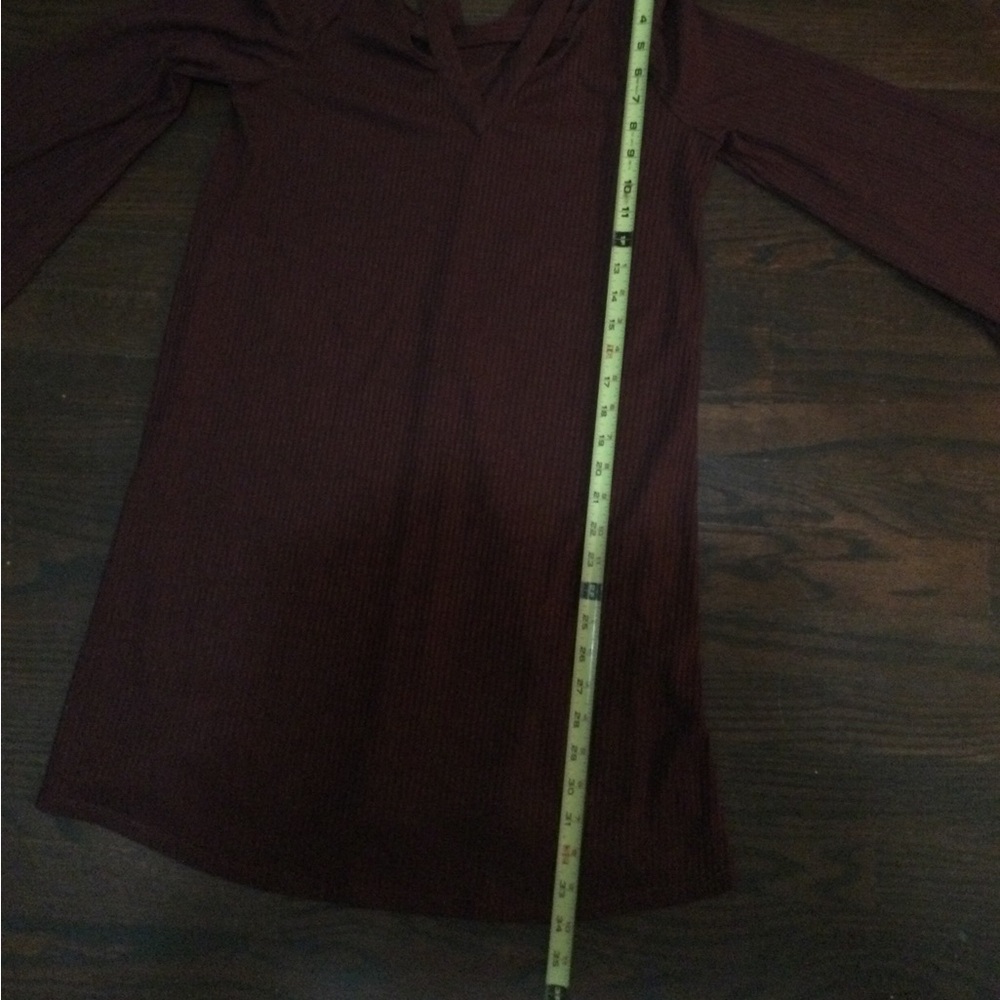 Burgundy Ribbed Dress - Picture 3 of 7